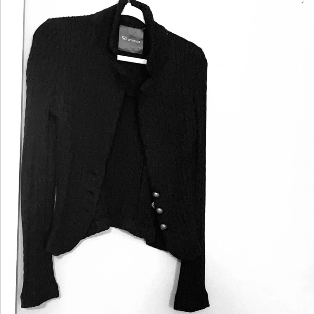 525 America Black ribbed sweater cardigan